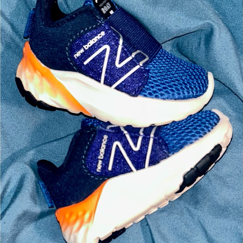 New Balance Size 2, Vibrant Blue and Orange Shoes